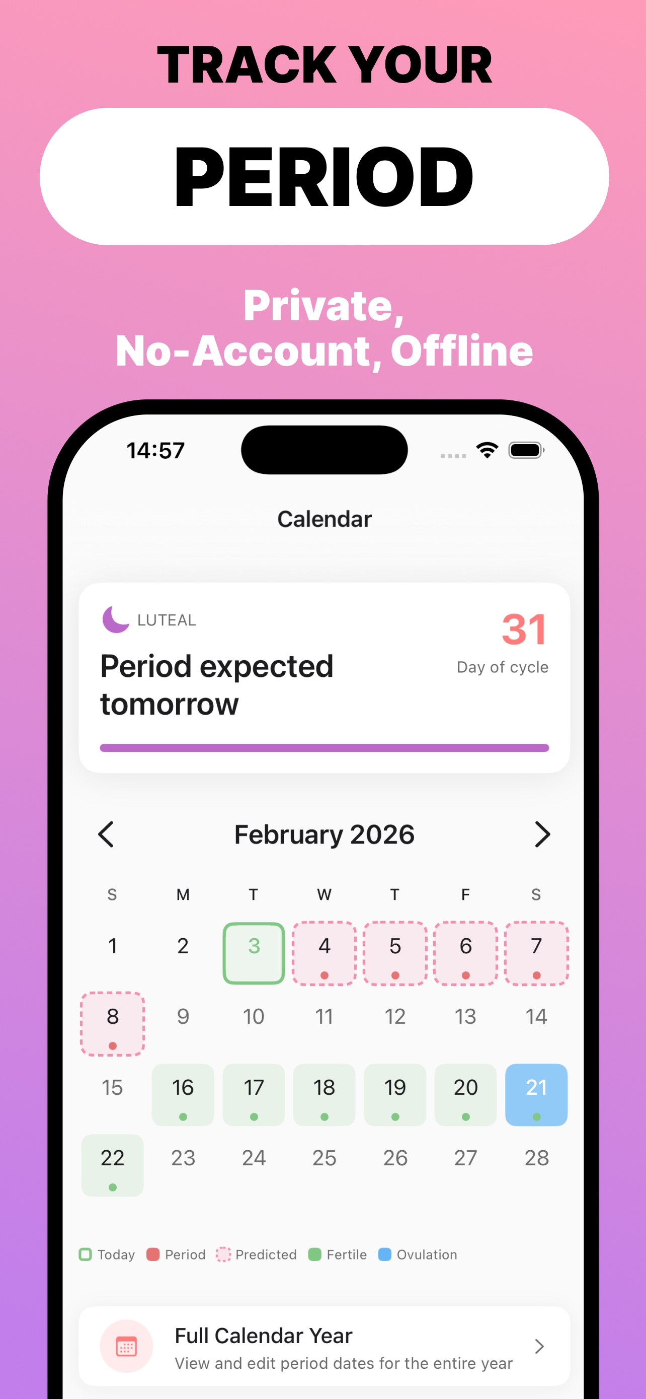 Period Tracking Screenshot 1